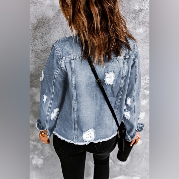 Distressed Denim Jacket - Picture 3 of 4